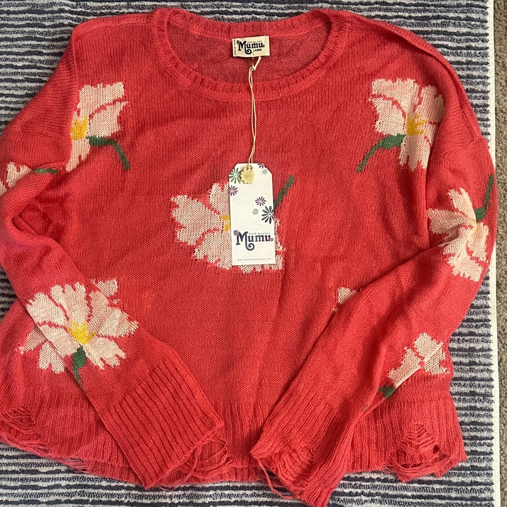 Show Me Your MUMU Pink Floral Sweater